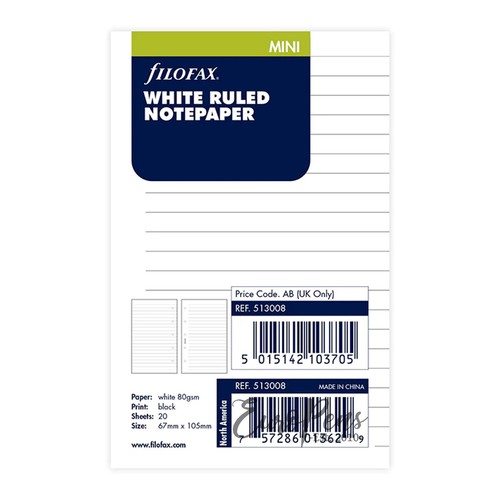 Filofax insert mini white - insert,