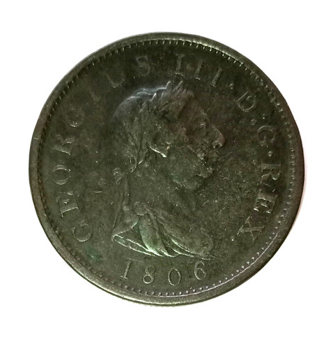 George lll copper penny - lll, 1806