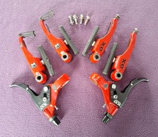 Retro Shimano DX BL-M601 BR-M600 Red V-brake Set + Levers, front rear pair. 