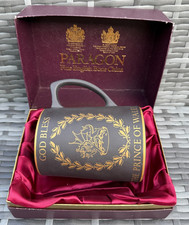 Wedgwood Prince of Wales black basalt Mug Investiture 1969 – Boxed, England