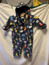 Boys M & S Pram Suit / Snow Suit 12 - 18 Months Fleece Lined L 28” AP/AP 14”