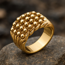 Mens Five Row Keeper Ring 18ct