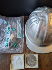 Vintage Oil Mine Hat Cap Aluminium & Oil Drilling Sample Oil Rigs Scotland  MSA