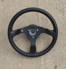 Used OMP steering wheel black 350mm leather with boss 911 1965-73 models