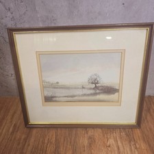 Original Watercolour Painting 'Fishing' - Signed David J Weston. Framed