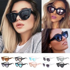 Fashion Cat Eye Sunglasses Womens Retro Vintage Shades Oversized Designer Large