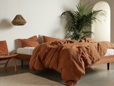 Terracotta Color Linen Duvet