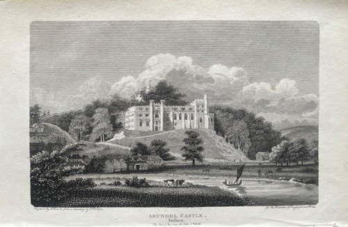 1804 antique print arundel - antique,