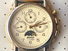 Men's BRANZI Orologio Quartz Triple Date Moon Phase Watch. Working. Fabulous
