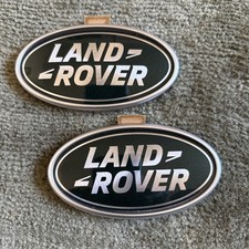 LAND ROVER OVAL GREEN  TAILGATE BADGES QTY 2  GENUINE OE NEW 