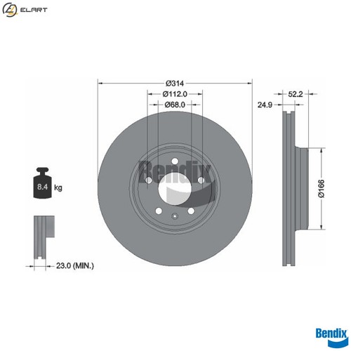 Brake disc bds1041hc - 2x,
