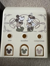BNIB Rare DISNEY Mickey Mouse Vintage Triple Shower Gel/shampoo/soap Dispenser