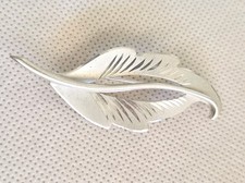 Vintage Leaf Style Brooch Marked CC Sterling