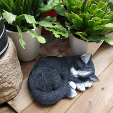 10" Garden Ornament Cat Laying