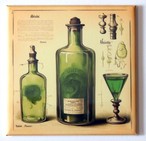 Absinthe bottle fridge magnet - fridge,