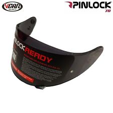 Vcan H128 Motorcycle Helmet Replacement Visor Anti-Fog Pinlock Ready Dark Smoke