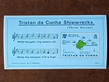 Tristan Da Cunah 1987 MNH Sheetlet Shipwrecks Map. 77M