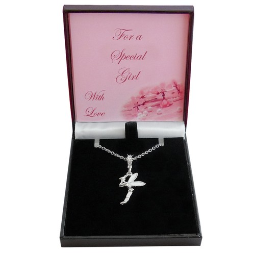 Girls necklace with fairy - with,