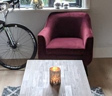 Velvet tub armchair Merlot