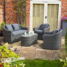 Rattan Garden Sofa Set Grey