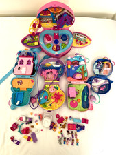 5 X Polly Pocket Bundle & Polly’s, Whale, Teddy, Koala, Shell, Fairground