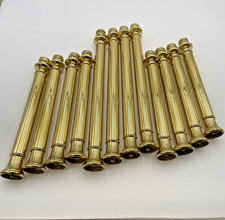 12 Brass Bed Cylindrical Legs Posts? 8 x 32cm & 4 x 42cm   Anyone identify?  B11