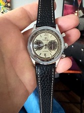 Vintage Automatic panda dial,Leather Strap,Chronograph, Glass back. Ltd Edition