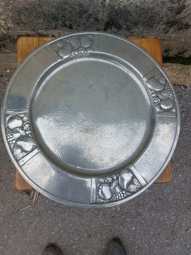 Art deco pweter dish plate - deco,
