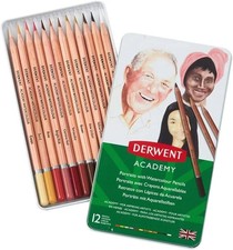 Derwent Academy Watercolour Skintones Colouring Pencils, Set of 12