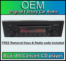 Audi A4 CD player Audi Concert car stereo head unit Supplied with radio code
