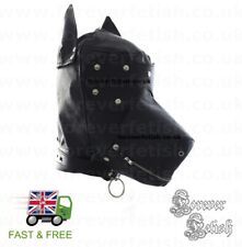 Dog Gimp Mask Hood Bondage Wear Faux Leather Gay Sissy Domination Slave Sub UK