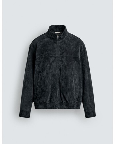 Zara man suede leather - zara, jacket