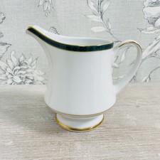 Boots Hanover Green Milk Jug Creamer Gravy Sauce Boat Gold White