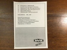Rover 50 & 60 Lawnmower Owners Manual (Operators Instruction User Guide Service)