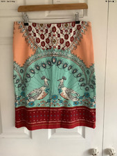 ? Beautiful Lined White Stuff Bird Print Knee Length Skirt BNWOT.