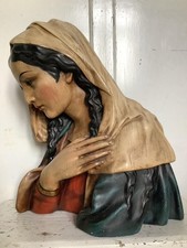 ~Exquisite Lrg Vintage French Plaster Religious Our Mary Bust~