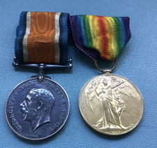 Mounted WW1 War And Victory Medals For Private F J Basdell Middlesex Regiment.
