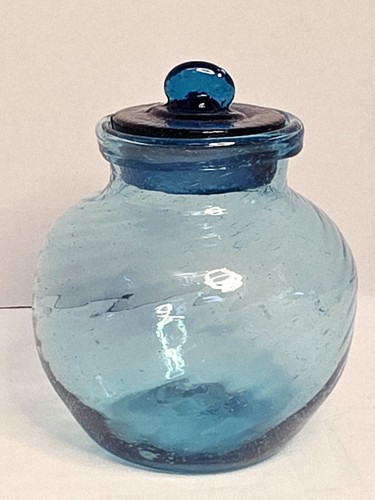 Hand blown turquoise swirl - hand,