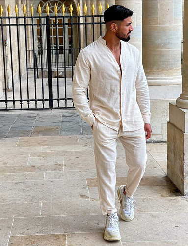 Men casual cotton and linen - and,