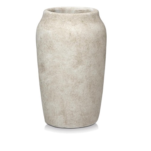 Tall rustic cement vase 23cm - rustic,