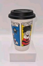 Beano Ceramic Travel Mug & Lid Comic Book Dennis The Menace Double Wall Cup 2019
