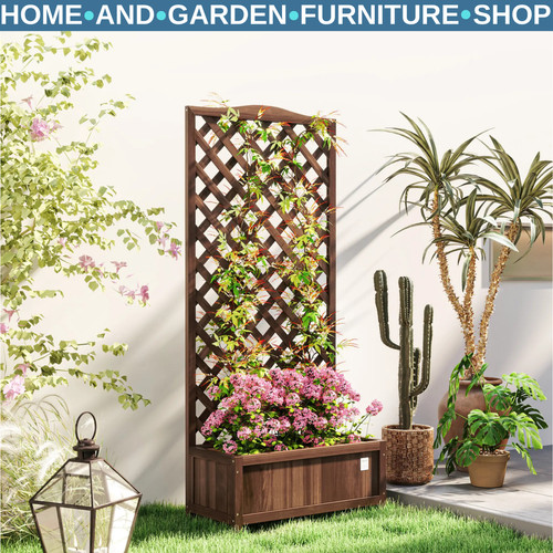 Tall wooden garden planter - wooden,