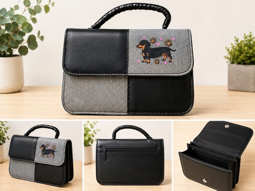 Dark grey black handbag - grey,