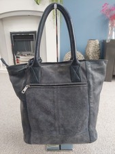 Hotter Navy Leather/Suede Shopper Tote Bag VGC