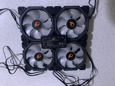 ADX ADXFANLG20 RGB 120mm PC Fans – Set of 4 + Controller Hub – Slightly used kit