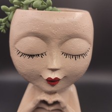 Lady Head Planter Plastic 6.5
