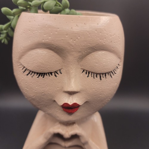 Lady head planter plastic - planter, 6.5