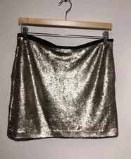Zara Size S Silver Sequin Mini Skirt Party Cocktail Festival Holiday Full Sequin