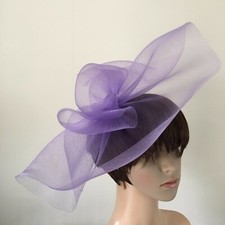 lilac light purple headband crinoline fascinator millinery hat wedding ascot
