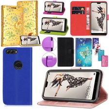 For Huawei P Smart & Honor 9 Lite Premium Leather Wallet Flip Stand Case cover